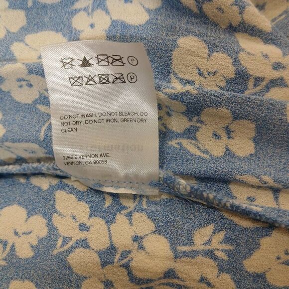 Reformation womens size 10 amethyst dress midi square neck ruffle blue floral - Picture 10 of 10